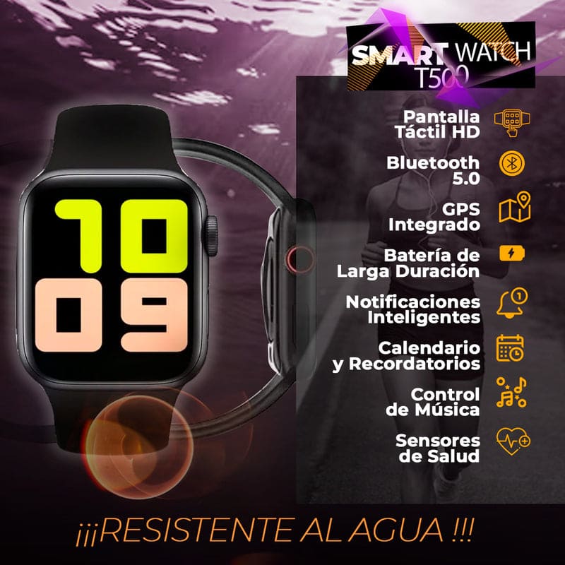 COMBO SMARTWATCH T500 + MORRAL ANTIRROBO