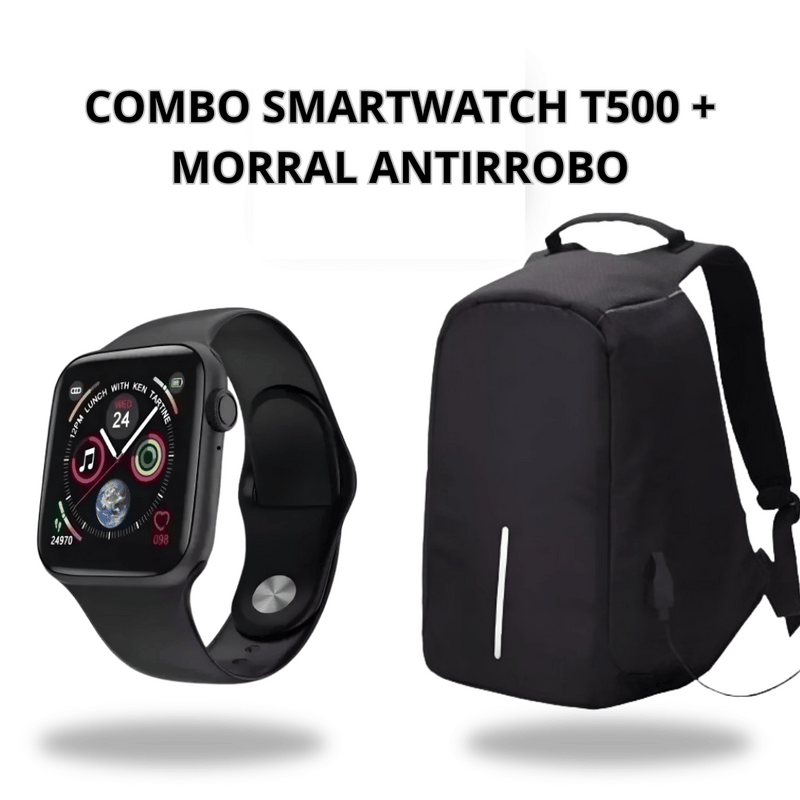 COMBO SMARTWATCH T500 + MORRAL ANTIRROBO